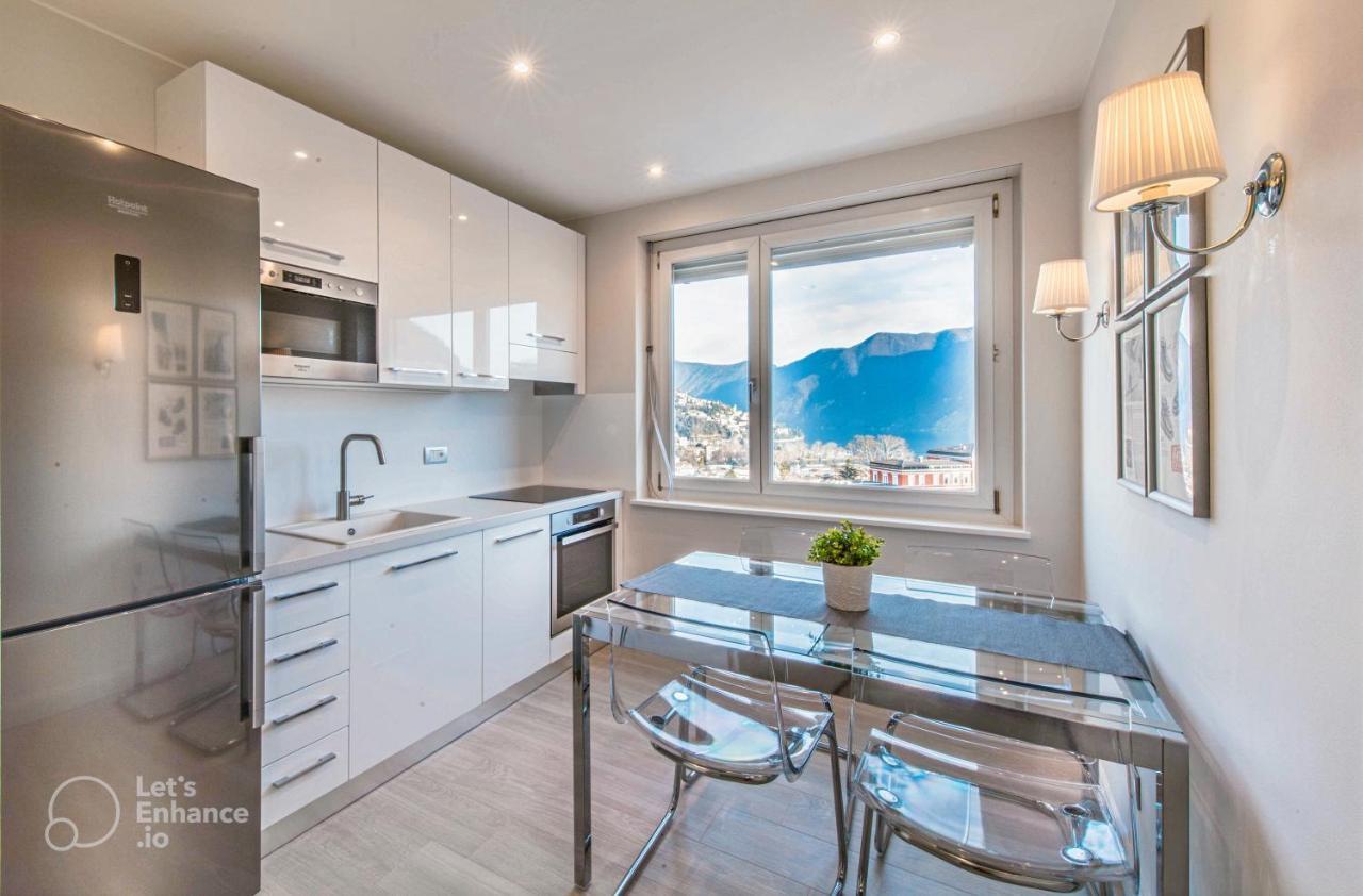 לוגאנו Lakeview Panorama Penthouse With Washer & Dryer מראה חיצוני תמונה